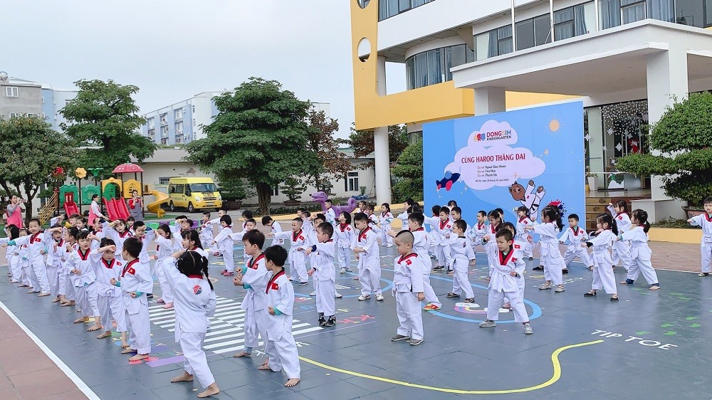 Taekwondo tốt cho việc kỷ luật tinh thần và giáo dục tính cách cho trẻ mầm non.