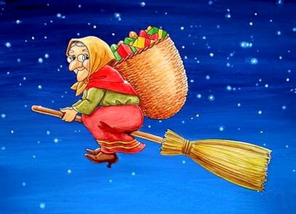 Bà Befana cưỡi chổi đi khắp nơi ở Italy để phát quà cho trẻ em. Ảnh minh họa