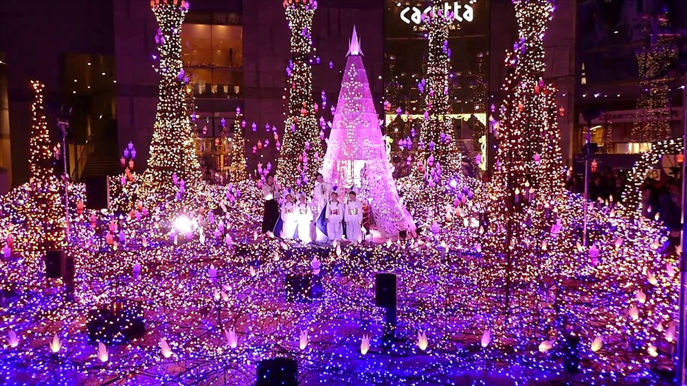 Sử dụng đến 250 nghìn bóng đèn LED các màu chủ đạo làm lễ hội Shiodome khó ai sánh được
