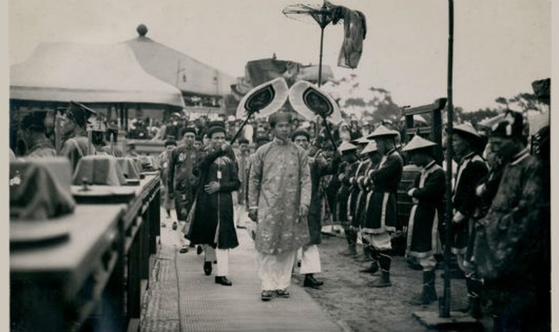 Lễ tế Nam Giao năm 1933 do vua Bảo Đại làm chủ tế, diễn ra trong hai ngày 15 - 16/3/1933. Ảnh: Tư liệu