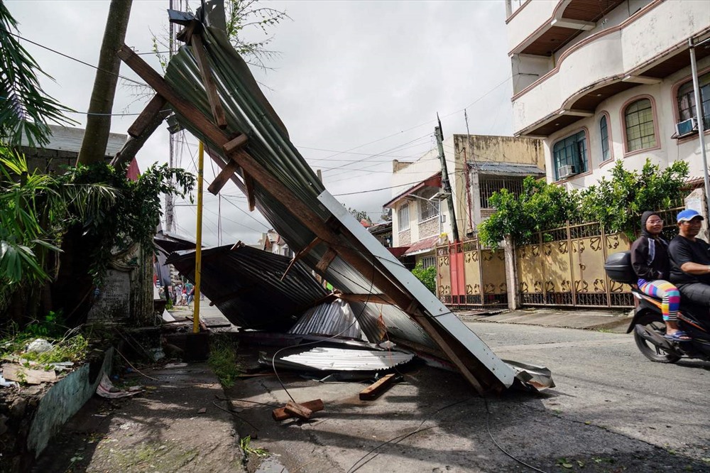 Ảnh hưởng của bão Phanfone ở Philippines vào ngày 25.12. Ảnh: AFP
