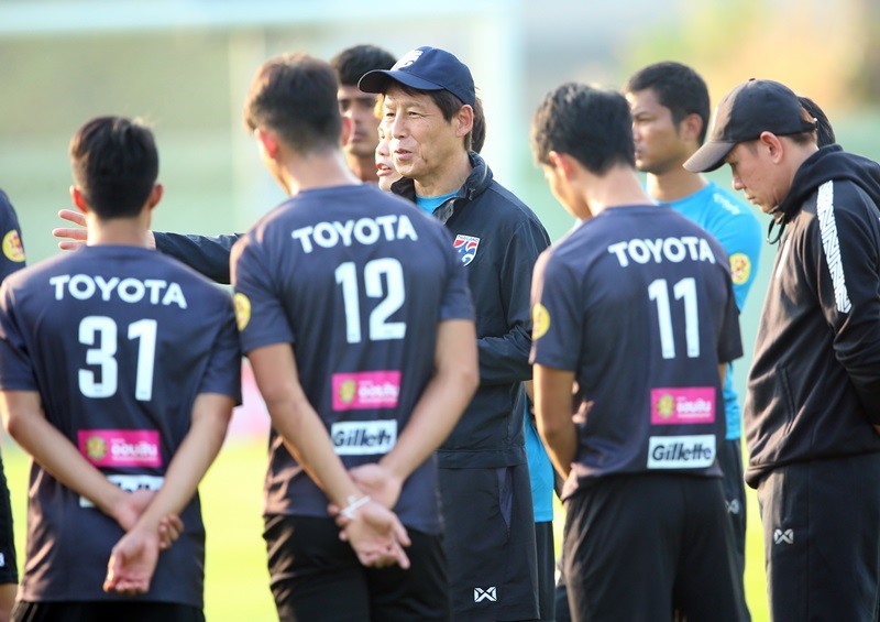 HLV Akira Nishino triệu tập những cái tên tốt nhất, hướng tới mục tiêu đưa U23 Thái Lan giành vé dự Olympic Tokyo 2020. Ảnh: Siam Sport