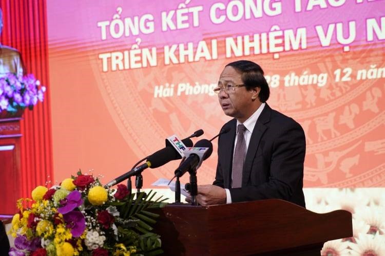 Ông Lê Văn Thành - Bí thư Thành ủy Hải Phòng phát biểu chào mừng Hội nghị.