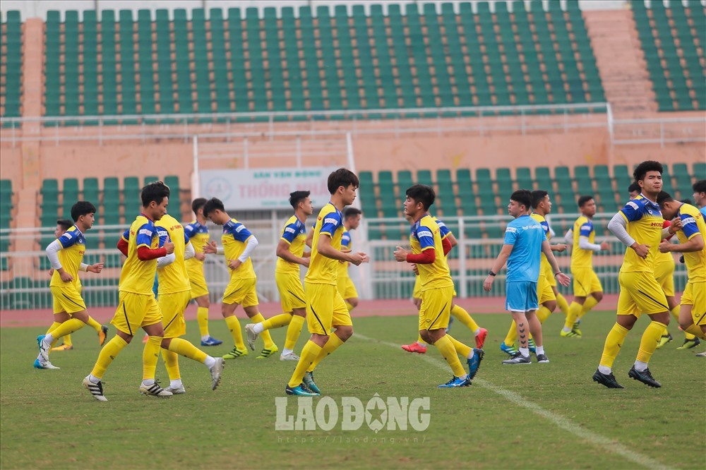U23 Việt Nam tiếp tục tập luyện đến ngày 1.1.2020, sau đó sẽ di chuyển sang Thái Lan. Ảnh: Phan Anh
