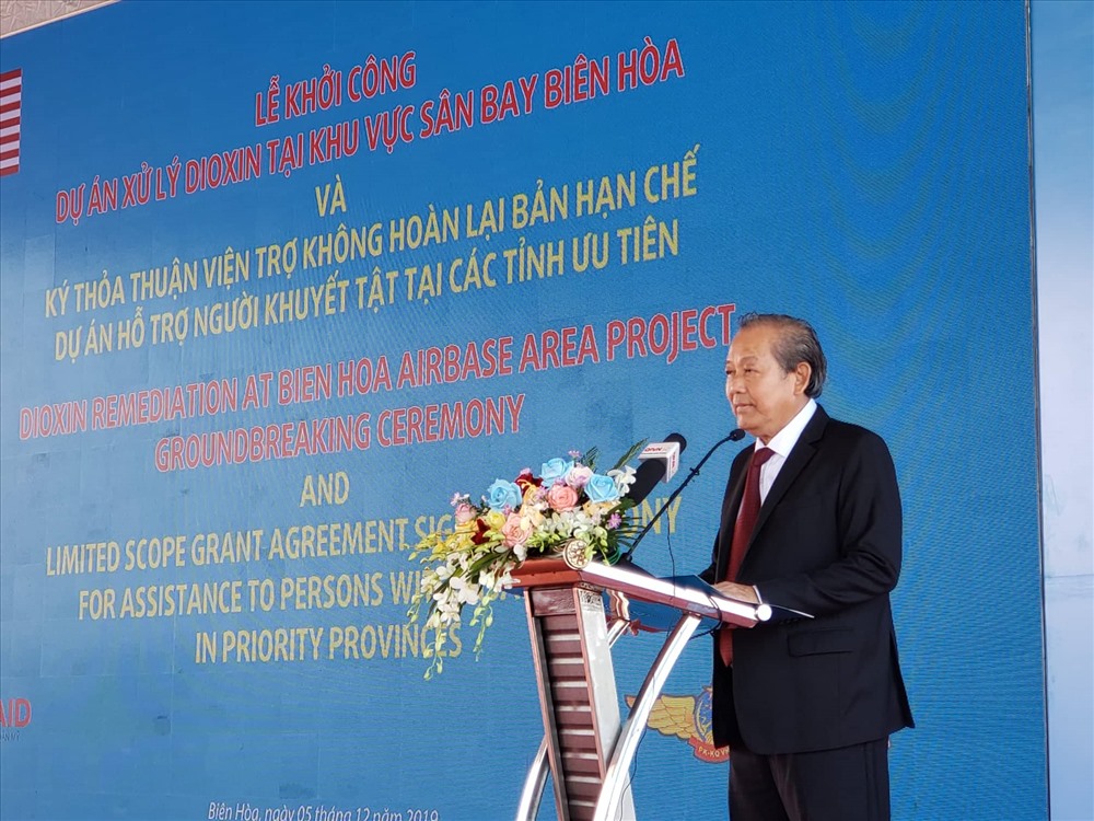 Phó thủ tướng thường trực Chính phủ Trương Hòa Bình phát biểu chỉ đạo tại buổi lễ khởi công dự án_Ảnh: HAC