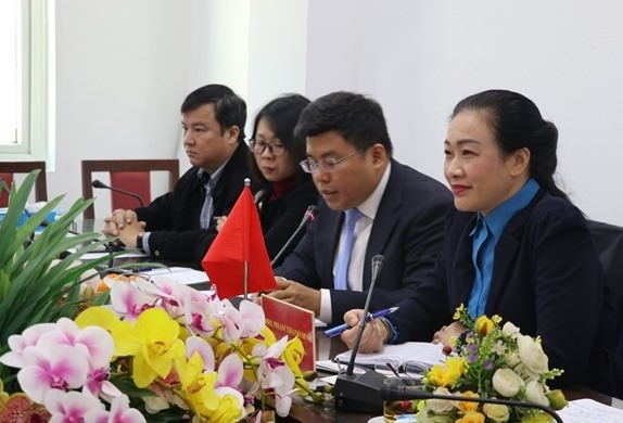 PGS.TS Phạm Thanh Bình, Chủ tịch Công đoàn Y tế Việt Nam tại buổi tiếp.