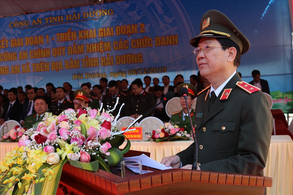 Thứ trưởng Bộ Công an Nguyễn Văn Sơn phát biểu chỉ đạo. Ảnh: GC
