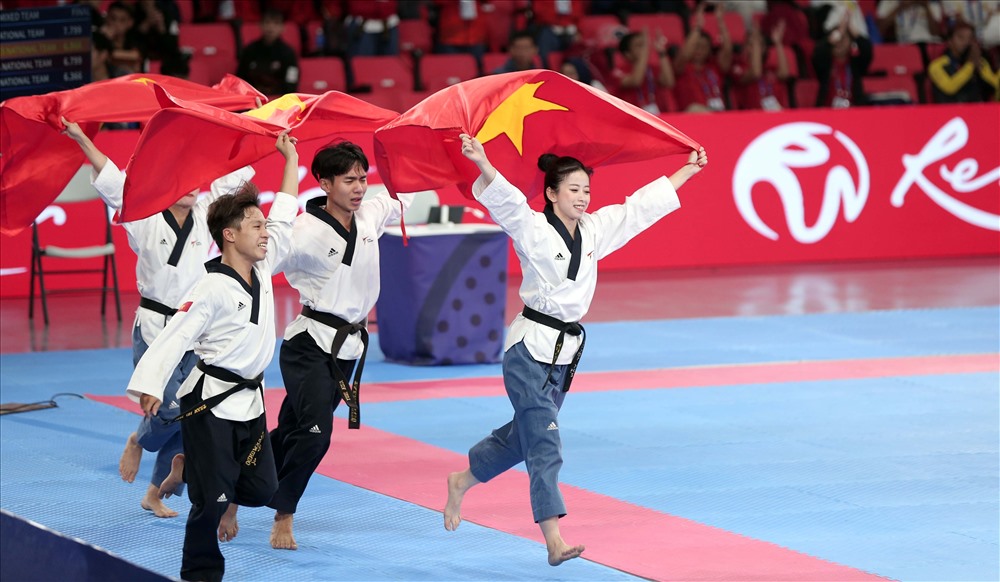 Taekwondo cũng mang về cho Đoàn thể thao Việt Nam 2 tấm Huy chương Vàng. Ảnh: D.P