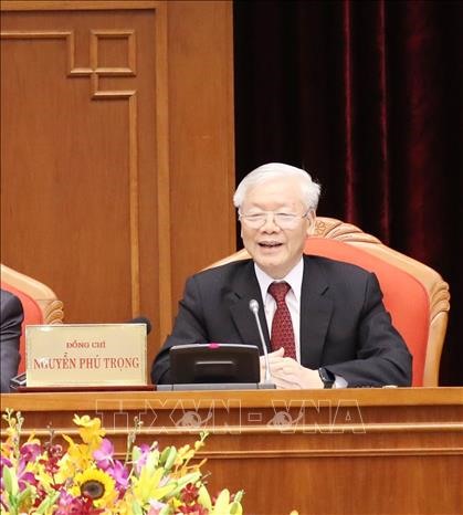 Tổng Bí thư, Chủ tịch nước Nguyễn Phú Trọng chủ trì và phát biểu khai mạc Hội nghị. Ảnh: TTXVN