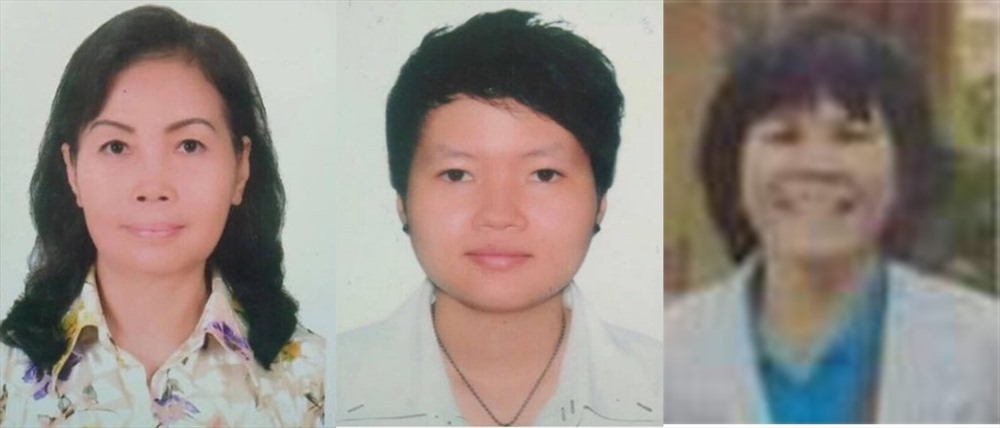 Ba người phụ nữ liên quan tới vụ án từ trái qua: Trịnh Thị Hồng Hoa, Phạm Thị Thiên Hà và Lê Phú Hạnh.