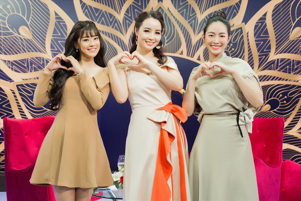 Nữ diễn viên Mai Thanh Hà có dịp hội hộ cùng Hoàng Yến Chibi và MC xinh đẹp Mai Thu Huyền trong chương trình Người Phụ Nữ Quyền Năng. Ảnh: NVCC.