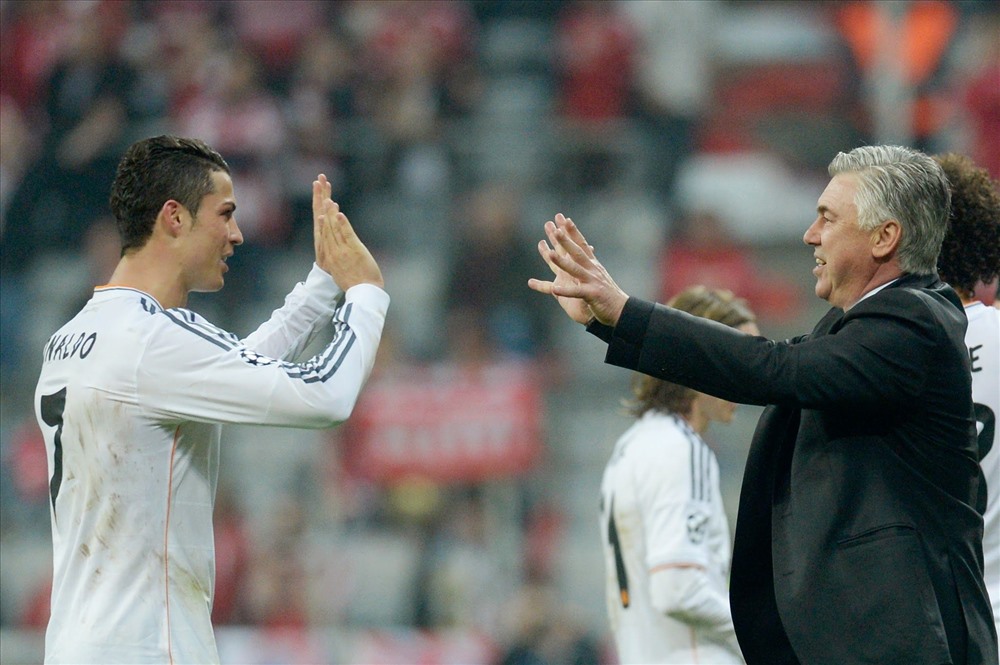Carlo Ancelotti đã từng hợp tác rất thành công với Ronaldo. Ảnh: Pinterest. .