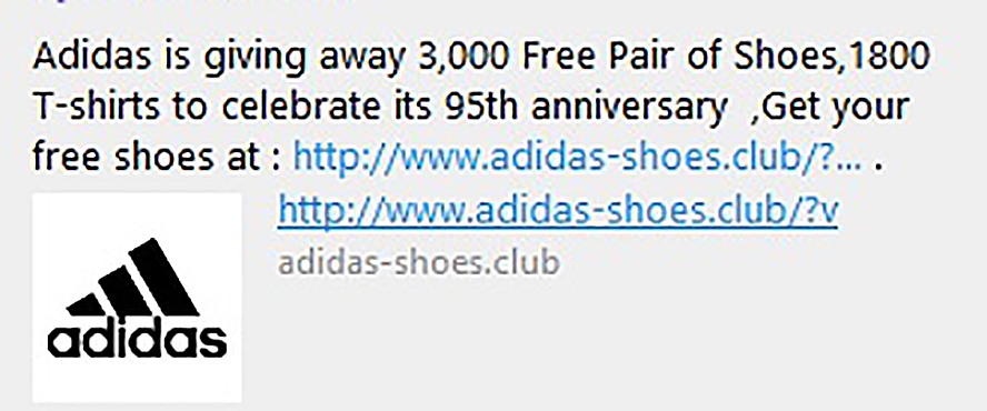 Tin nhắn lừa đảo tặng giày Adidas khuấy đảo cư dân mạng