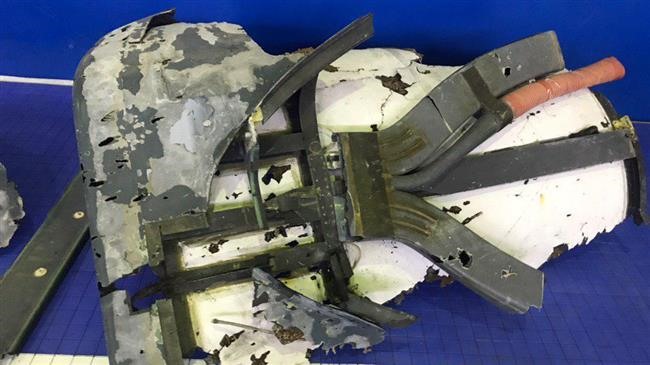 Những mảnh vỡ của máy bay do thám Mỹ bị Iran bắn hạ. Ảnh:  IRIB.