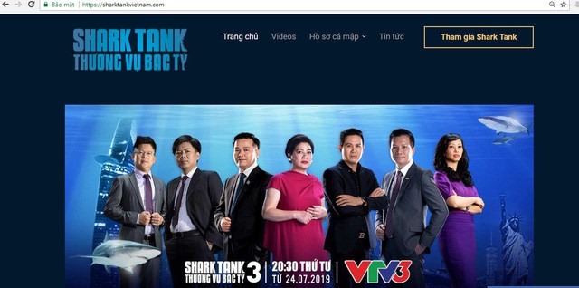 Hình ảnh của ông Phạm Văn Tam được quảng cáo trên post chương trình Shark Tank mùa thứ 3 của VTV. Ảnh VTV