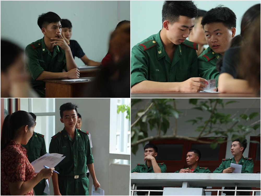 Tại điểm thi Trường THPT chuyên Hà Giang, có nhiều thí sinh là lính nghĩa vụ.