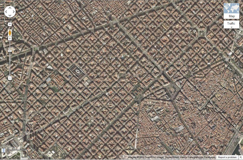 Hình ảnh chụp từ vệ tinh kiểu thiết kế đặc biệt ở Barcelona.