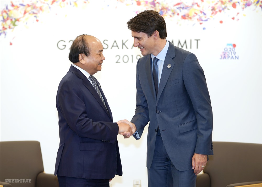 Thủ tướng Nguyễn Xuân Phúc và Thủ tướng Canada Justin Trudeau.