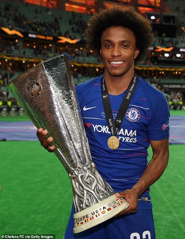 Willian đã cùng Chelsea giành chức vô địch Europa League mùa giải 2018-2019. Ảnh: Getty Images.