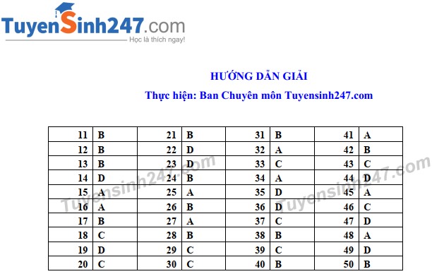 Gợi ý đáp án đề thi tuyển sinh vào lớp 10 môn Tổ hợp năm 2019 ở Ninh Bình