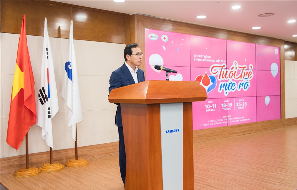 Tổng Giám đốc Tổ hợp Samsung Việt Nam, ông Choi Joo Ho phát biểu tại Lễ phát động.