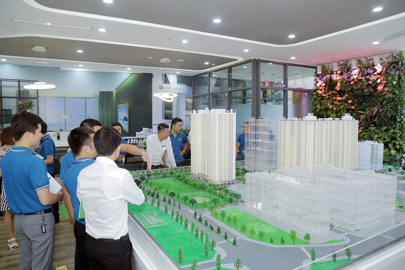 Đại diện các sàn bất động sản đánh giá EcoHome 3 là dự án tốt nhất trong phân khúc giá bình dân tại thủ đô Hà Nội. Ảnh: PV
