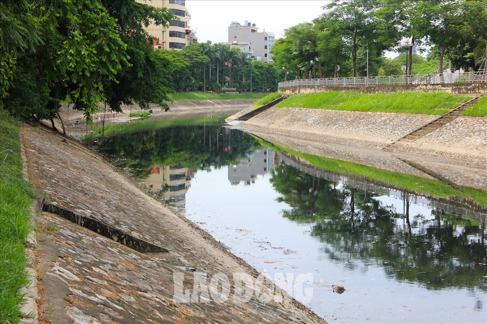 Trước đó, Công ty Thoát nước Hà Nội đã cho mở cửa xả hơn 1 triệu m3 nước từ hồ Tây ra sông Tô Lịch và nước sông đã chuyển sang màu xanh rêu.