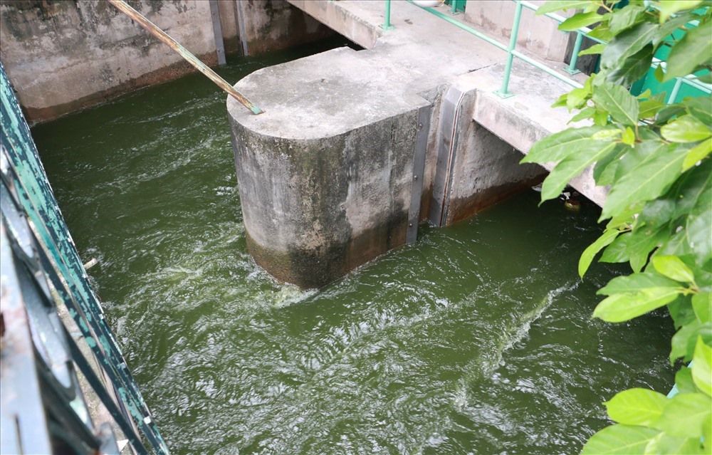 Việc xả nước từ hồ Tây vào sông Tô Lịch được tiến hành từ sáng ngày 9.7.
