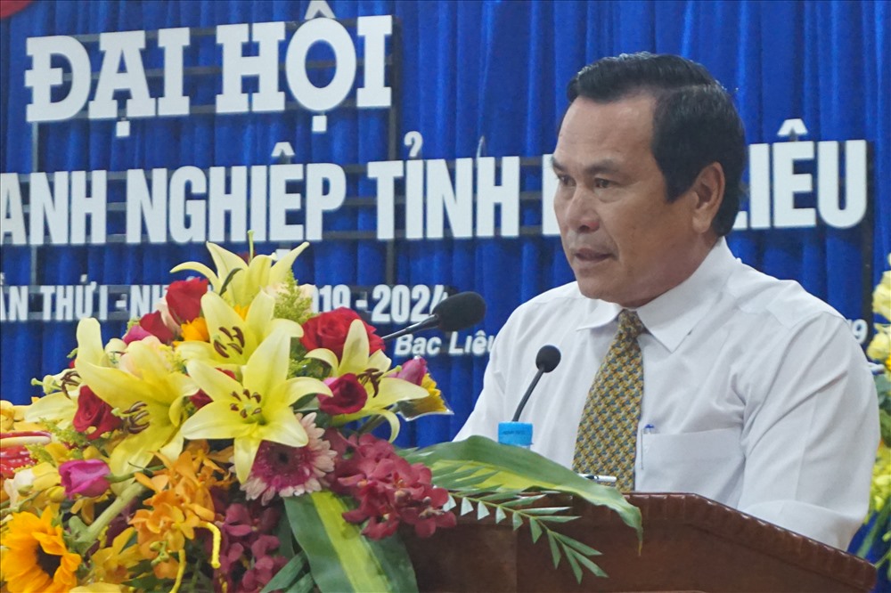 Ông Lê Minh Chiến, Phó chủ tịch UBND tỉnh Bạc Liêu phát biểu tại Đại hội (ảnh Nhật Hồ)