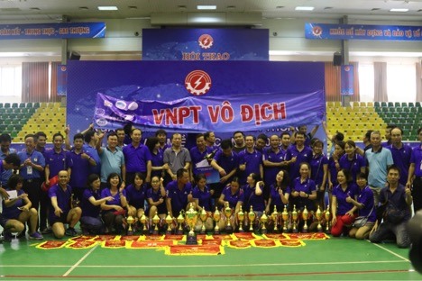 Công đoàn Bưu chính viễn thông Việt Nam đã đạt Giải nhất toàn đoàn tại Hội thao. Ảnh: Thanh Mai