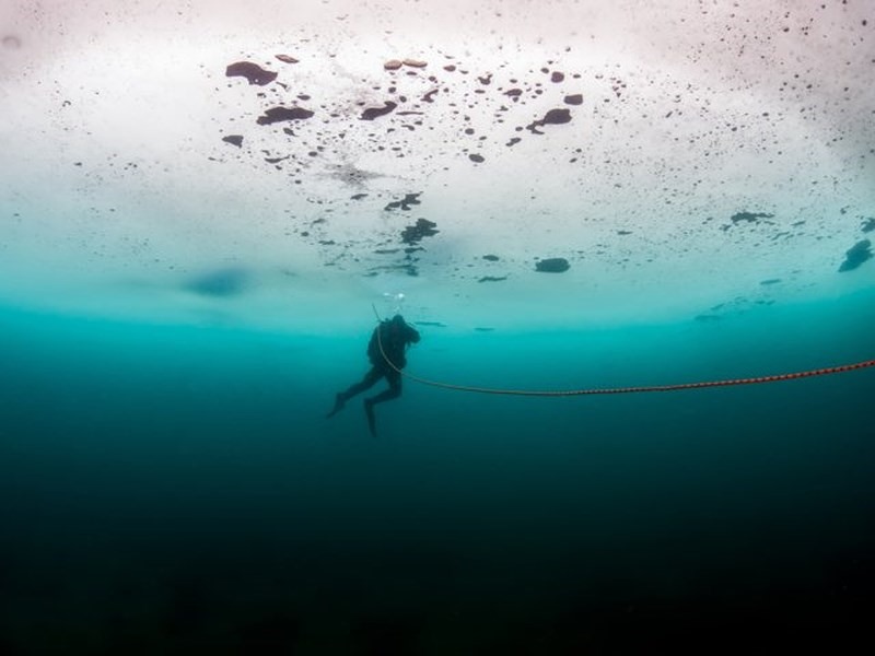 8. Người đàn ông lặn băng sâu nhất thế giới: Thợ lặn tự do Anthony Williams đến từ New Zealand đã lặn xuống tới độ sâu 70,3m dưới mặt nước đóng băng và nhịn thở 2 phút 29 giây.