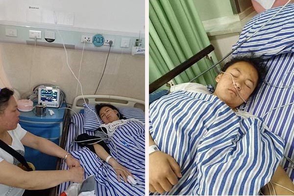 Ke Xinyi, cô con gái đầu của vợ chồng Ke được chẩn đoán mắc bệnh lupus mạn tính thể nặng. Ảnh: Weibo