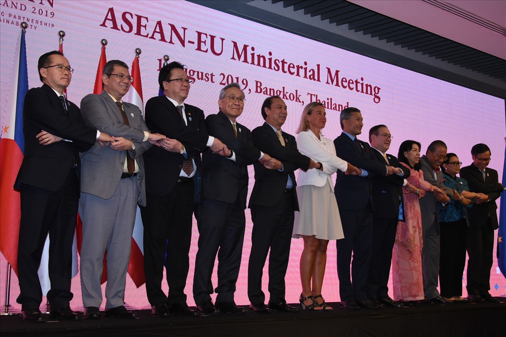 Hội nghị Bộ trưởng giữa ASEAN và EU diễn ra hôm 1.8 tại Bangkok, Thái Lan. Ảnh: asean2019.go.th.