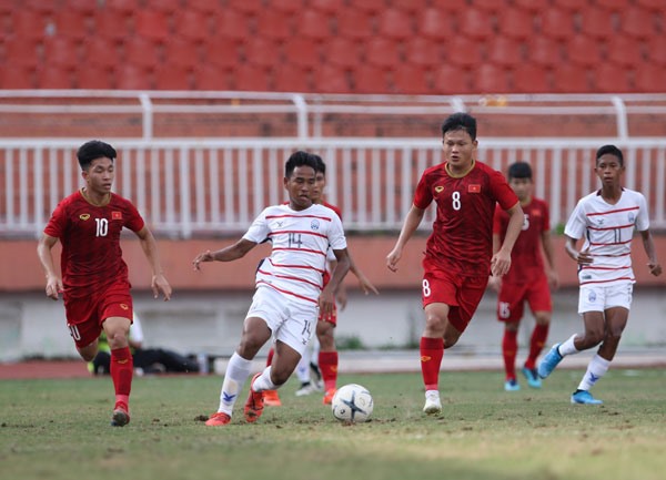 U18 Việt Nam đã có trận thua đáng thất vọng trước U18 Campuchia. Ảnh: VFF