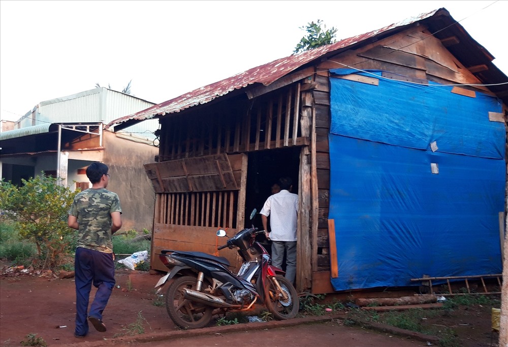 Căn nhà vợ chồng sản phụ sinh sống ở xã Thống Nhất huyện Bù Đăng.