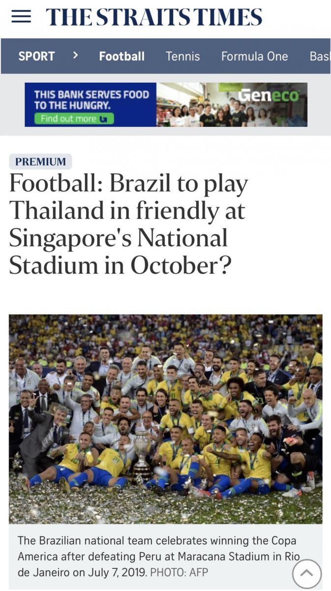 Thông tin trước đó được đăng tải trên tờ báo hàng đầu Singapore The Straits Times. Ảnh: The Straits Times