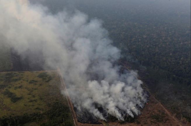 Từ đầu năm tới nay, cháy rừng đã tăng 83% so với cùng kỳ năm 2018, theo cơ quan nghiên cứu vũ trụ Brazil INPE. Ảnh: Reuters.