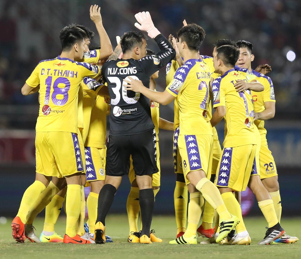 Hà Nội đã giành vé vào chung kết liên khu vực AFC Cup 2019. Ảnh: VPF