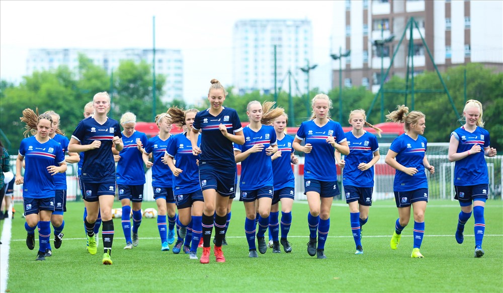 Màn trình diễn của U15 nữ Iceland rất đáng được chờ đợi tại giải U15 nữ Quốc tế 2019. (Ảnh: Hoài Thu)
