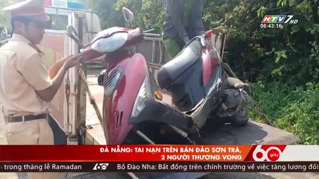 Một tai nạn giao thông tại Bán đảo Sơn Trà (ảnh chụp màn hình HTV)
