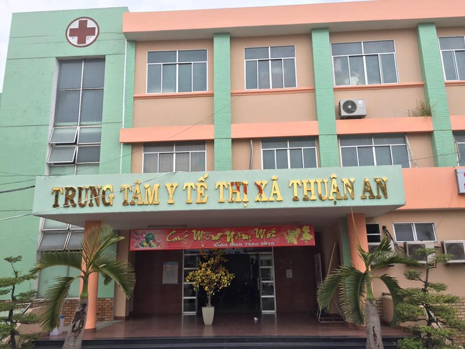 Trung tâm Y tế thị xã Thuận An nơi đang chăm sóc bé gái -Ảnh: TTYT