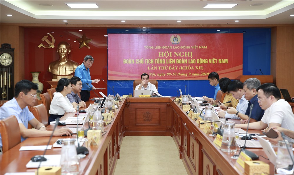 Đồng chí Trần Thanh Hải, Phó Chủ tịch Thường trực Tổng Liên đoàn Lao động Việt Nam phát biểu tại Hội nghị. Ảnh: Hải Nguyễn.