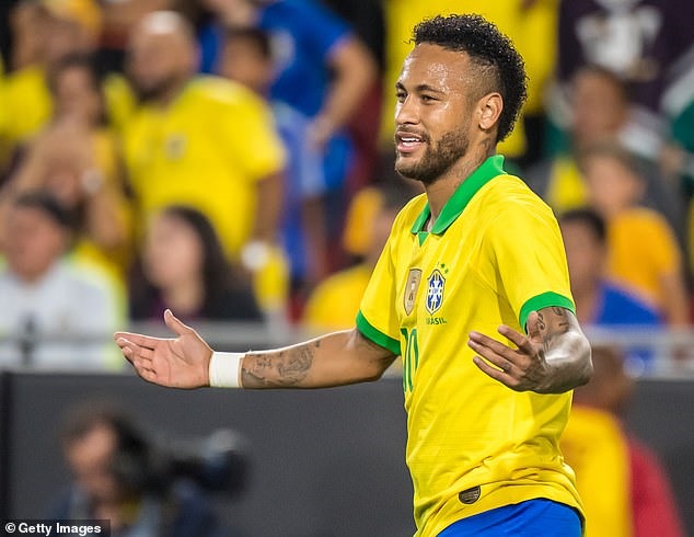 Neymar vừa ghi bàn trong màu áo ĐTQG. Ảnh: Getty.