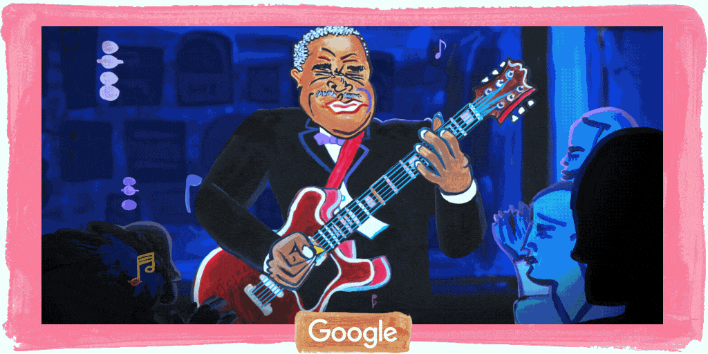 Không chỉ có hình vẽ, Google Doodle ngày 16.9 dành để tôn vinh B.B King còn có video Doodle do đạo diễn Angelica McKinley, người sinh trưởng ở Memphis thực hiện. Nguồn: Doodles.