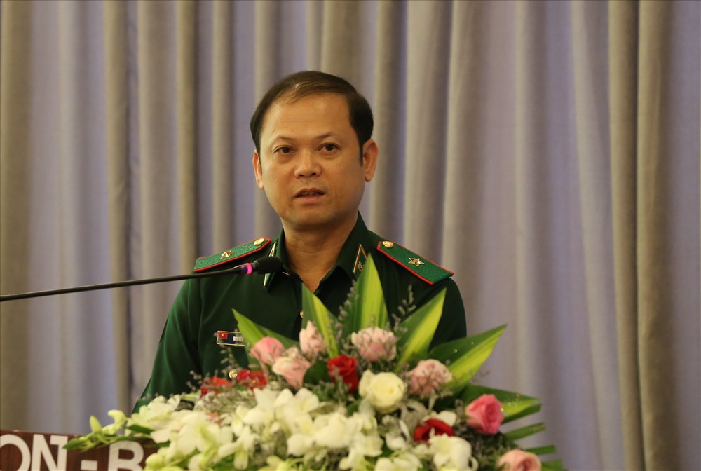 Thiếu tướng Nguyễn Anh Tuấn – Chủ nhiệm Chính trị Bộ Quốc phòng phát biểu tại hội nghị. Ảnh: LX