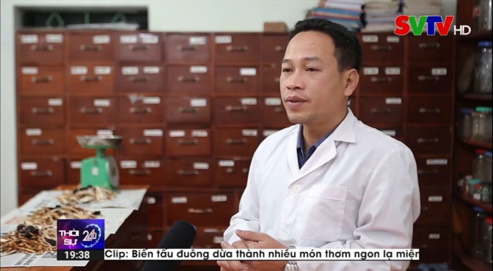 Ảnh cắt từ 1 clip được dàn dựng như thật để bán thuốc của “lương y” Trần Giang Nam.