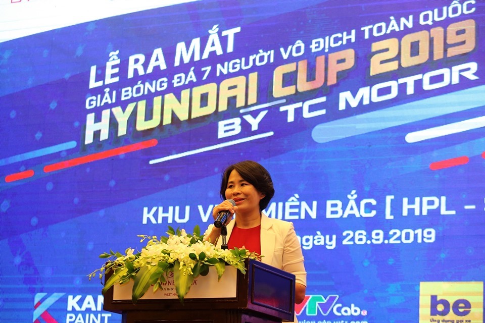 Bà Lê Thị Hoàng Yến - Phó Tổng cục trưởng Tổng cục TDTT phát biểu tại buổi lễ. Ảnh: Hải Đăng