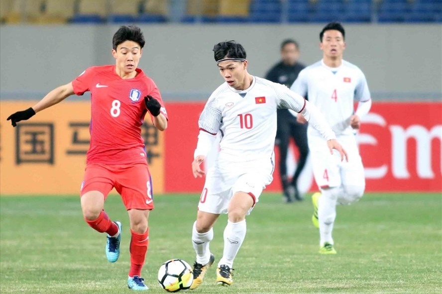 U23 Việt Nam từng đối đầu U23 Hàn Quốc ở giải U23 Châu Á 2018. Ảnh: HP