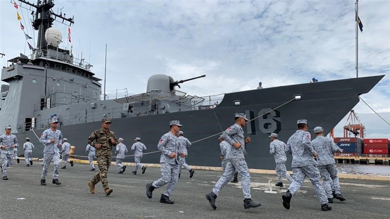 Tàu hải quân Philippines cùng 200 quân nhân tham gia diễn tập chung Mỹ-ASEAN. Ảnh: EPA
