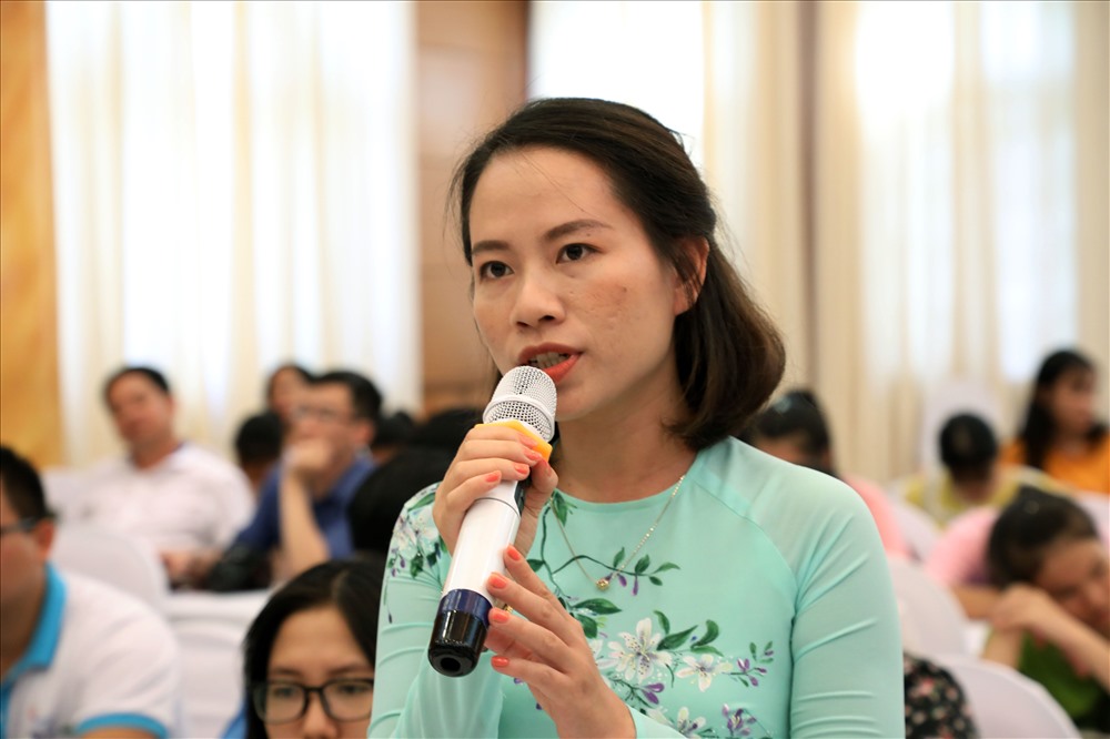 Chị Trần Thị Nguyên, trường THCS Đồng Phú. Ảnh: Ngô Cường